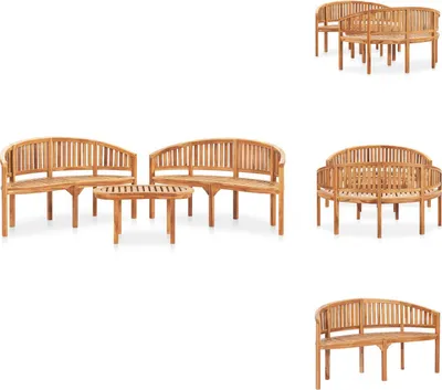 Produktbild von vidaXL 3-tlg. Garten-Lounge-Set Massivholz Teak -  Gartenmöbel-Sets