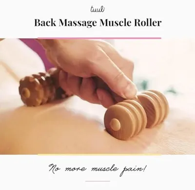 Holz-Massagegerät für Rücken, Nacken und Schultern - Massage-Roller für den ganzen Körper