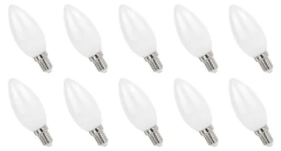 Productafbeelding van Spectrum LED Kaarslamp C35 E14 Mat - 4W 400lm 2700K - Warmwit - Vervangt 35W - 10 stuks
