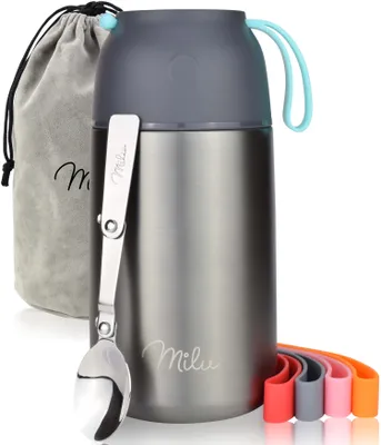 Produktbild von Milu Lunchbox-Set grau (9-tlg.) 800 ml