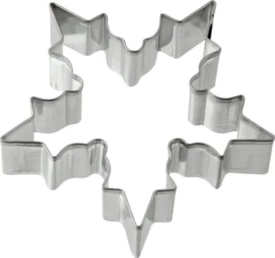 Produktbild von Zenker Ausstecher Schneeflocke Patisserie, Weihnachtsausstecher für Plätzchen, Ausstechform für Kekse und Fondant, hochwertiger Keksausstecher, Küchenhelfer aus Weißblech (Farbe: Silber)