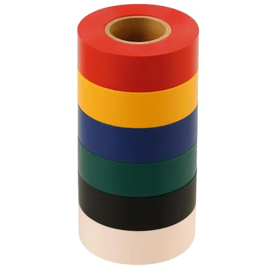 Produktbild von Isolierband 19 mm x 5 m 6 Rollen 6 Farben PVC Klebeband Isoband Elektriker Tape Kabel Isolierung Reparatur Mehrfarbig