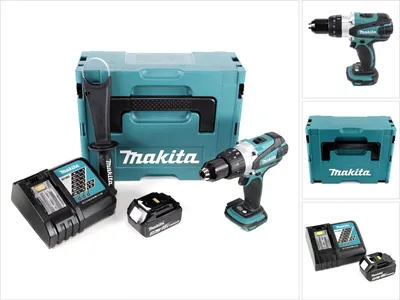 Immagine prodotto di Trapano avvitatore a batteria Makita DDF 458 RF1J 18V 91 Nm in Makpac con 1x batteria 3,0 Ah e caricabatterie