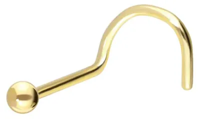 Produktbild von Nasenpiercing, Nasenstecker 14/18 Karat Gold Nasenstecker Spirale KUGEL Gold Kugelgröße: 1,5mm