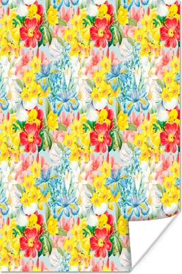 Produktbild von MuchoWow® Poster Blumen - Frühling - Collage 120x180 cm - Kunstposter