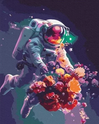 Image de Peinture par numéros Bouquet cosmique 40 x 50 cm