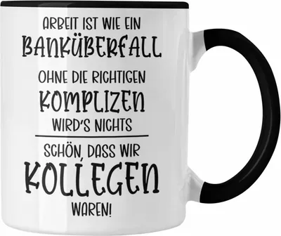 Produktbild von Trendation - Jobwechsel Tasse Geschenk Kollegen Kollegin Abschied Abschiedsgeschenk Neuer Job Kaffeetasse Geschenkidee (Schwarz)
