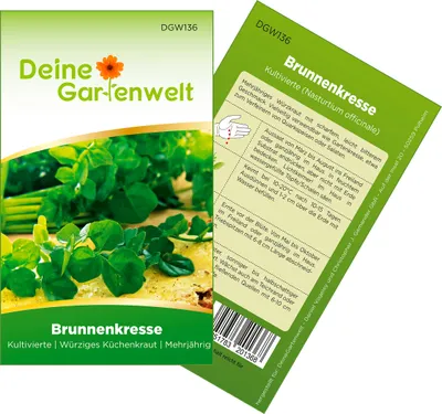 Produktbild von Brunnenkresse Kultivierte Samen - Nasturtium officinale - Brunnenkressesamen - Gemüsesamen - Saatgut für 1.000 Pflanzen