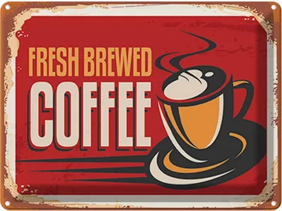 Produktbild von vianmo Blechschild 30x40 cm Retro Kaffee fresh brewed Essen Trinken