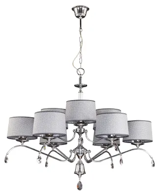 Immagine prodotto di Lampadario EGIDA cromato grigio 9xE27x20W con tessuto, dimensioni: 100x100x100 cm, IP20 Jupiter