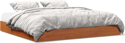 Produktbild von vidaXL Massivholzbett ohne Matratze Wachsbraun 200x200 Kiefernholz