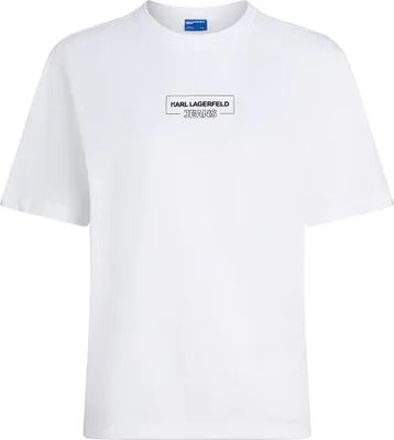 Produktbild von Karl Lagerfeld Outline Logo Regular Fit T-shirt Weiß S Frau Weiß S