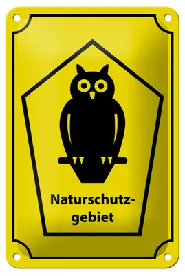 Produktbild von Blechschild Hinweis 12x18cm Naturschutzgebiet Eule