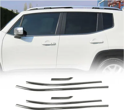 Zdjęcie produktu dla Listwy okienne do Jeep Renegade 2014-2019 stal nierdzewna ciemna 6szt