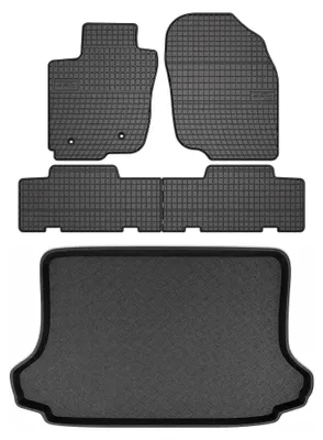 Produktbild von Gummimatten + Kofferraumwanne für Toyota RAV4 III 2006-2013 (5-Türer) – Schwarz, passgenau – Wielganizator SolidPRO