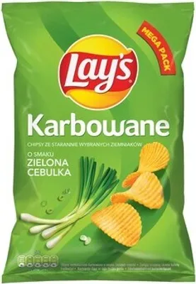 Produktbild von Lay's Carb Chips z pečlivě vybraných brambor s příchutí zelené cibule 190g