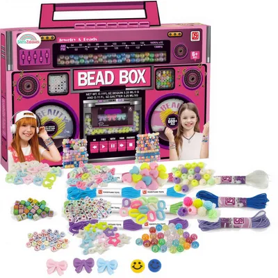 Produktbild von XXL Perlenset für Mädchen Schmuckbastelset in Boombox Box Armbänder selber machen
