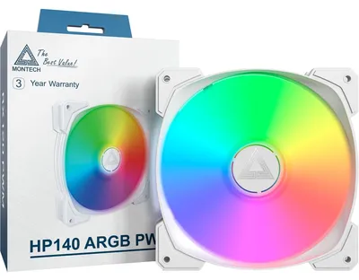 Produktbild von Montech HP140 ARGB PWM, Ventilator, 14 cm, Weiß