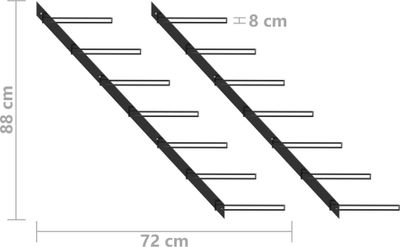 vidaXL Wand-Weinregale für 14 Flaschen 2 Stk. Schwarz Metall