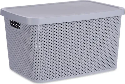 Zdjęcie produktu dla Kosz plastikowy z pokrywką, organizer, 19 l