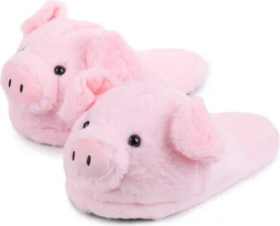 Produktbild von Tier Hausschuhe - Plüsch Schlappen Schwein (hinten offen) - 28cm