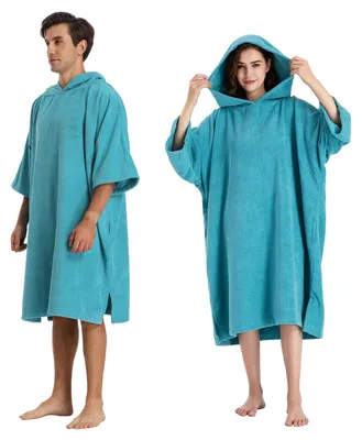 Produktbild von Leichte Bad Poncho mit Kapuze für Strand und Schwimmen