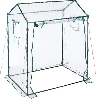 Produktbild von Famanu Gewächshaus mit aufrollbarer Tür - 152 x 132 x 92 cm, mit Stecksystem, transparent