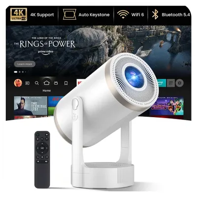 Produktbild von Tragbarer Beamer mit 260 ANSI Lumen - Android 12.0 Betriebssystem - 1080P Full HD Auflösung - Mini-Projektor
