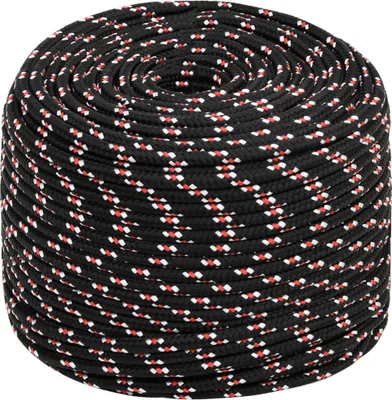 Image de vidaXL Corde de bateau noir 10 mm 100 m polypropylène