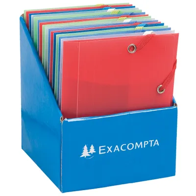Zdjęcie produktu dla Exacompta 25x folder + 3 klapki, elastyczny PP, 12x16cm, różne, 50889E