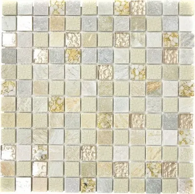 Produktbild von Glasmosaik XCM CR27 mix gold/beige 30x30 cm
