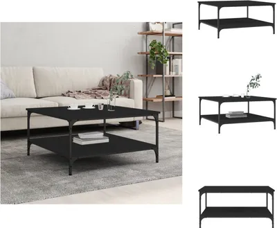 Zdjęcie produktu dla vidaXL Stolik kawowy czarny 80x80x40 cm materiał drewnopochodny - Stoliki kawowe