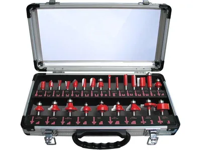 Produktbild von Extol Premium Formfräser für Holz mit HM-Platten, Set 24 Stück, 44039