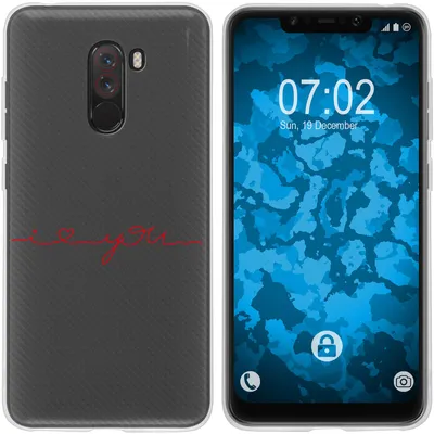 Produktbild von PhoneNatic Case kompatibel mit Xiaomi Pocophone F1 Silikon-Hülle in Love Wörter M2