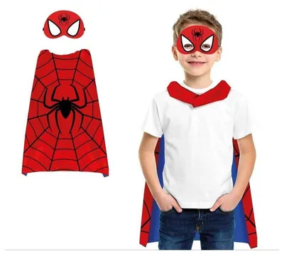 Productafbeelding van Superheld, avonturenfiguur, masker, cape, carnaval, kind, helden kostuum, vastenavond set, rollenspel, magie, maskerbal, theater, superhelden, stripboek, kleur: rood