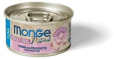 Produktbild von Monge Natural Dog 95 g – Thunfisch mit Rindfleisch