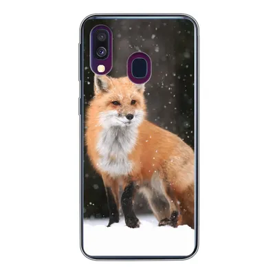 Produktbild von MuchoWow® Handyhülle Schutzhülle Hülle für Samsung Galaxy A40 Fuchs - Schnee - Winter Silikon Softcase Handy Hülle - Handy-Tasche
