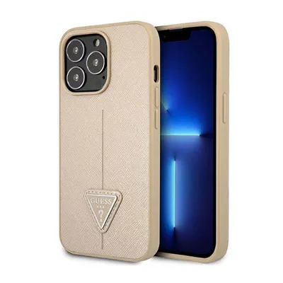 Produktbild von Guess Guhcp14Lpsatle Iphone 14 Pro 6.1 Beige/Beige Hardcase Saffianotriangle Logo
