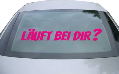 Produktbild von Indigos UG - Aufkleber Heckscheibe & Motorklappe DE7069 - pink - 600x94 mm - Läuft bei dir? - Auto Scheiben Fenster Heckklappe Tuning Racing JDM - Die cut