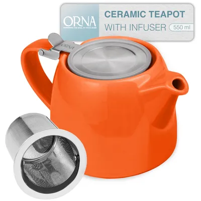 Zdjęcie produktu dla Ceramiczny dzbanek do herbaty z zaparzaczem, pojemność 550 ml