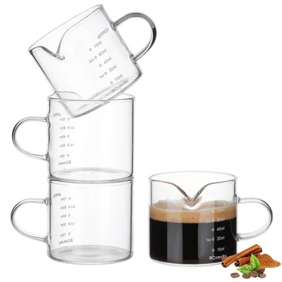Produktbild von Espressomascher-Messbecher, 75 ml, Kaffeetasse aus Borosilikatglas