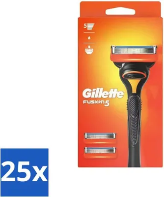 Immagine prodotto di Lame da barba Gillette Fusion 5 – Design ergonomico – 2 lame di ricambio – Confezione risparmio – 25 pezzi