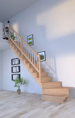 Produktbild von Holztreppe Lindos (Eiche) in  1/4 gewendelter Ausführung links-80 cm-Holz-Edelstahl Geländer weiß-mit Setzstufen