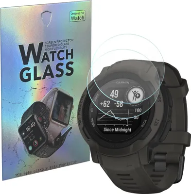 Image de Verre trempé pour Garmin Instinct 2 / Instinct 2 Solar [2 pièces] Verre de protection en verre trempé verre blindé film de protection d'écran verre blindé Phonillico®