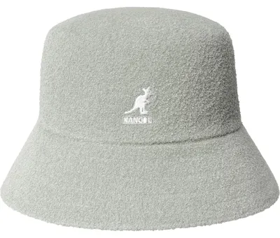 Kangol Frottee Bermuda Bucket Hat Fischerhut mit Logo-Stick in grau