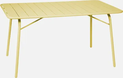 Produktbild von sweeek - Klappbarer Gartentisch aus Stahl für 6 Personen - Gelb