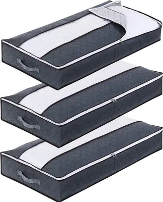 Produktbild von Opbergtas mit Deckel, großer Kleidungsvorrat, Verpackungskisten, faltebare Opbergschachteln für Decken, Bettwäsche, Kleidung, Unterbett, Kleiderschrank