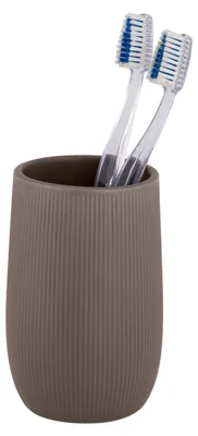 Produktbild von WENKO Zahnputzbecher FABLO taupe DH 8x12 cm braun