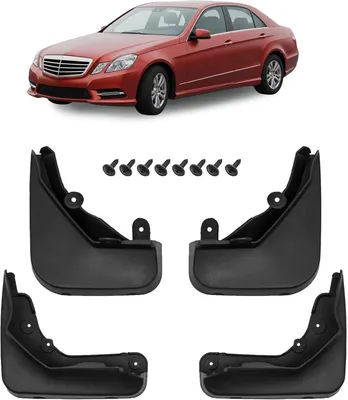 Produktbild von Schmutzfänger, 4er-Set Schmutzfänger-Kit Spritzschutz Schmutzfänger mit Befestigungssatz, für Mercedes E-Class W212 Sedan 2009-2013, Zubehör Vorne