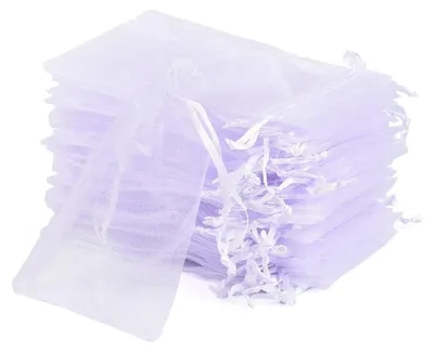 Produktbild von 100 Stück Organzabeutel Organzasäckchen 10 x 15 cm Säckli Beutel Geschenk Schmuckbeutel (Weiß)